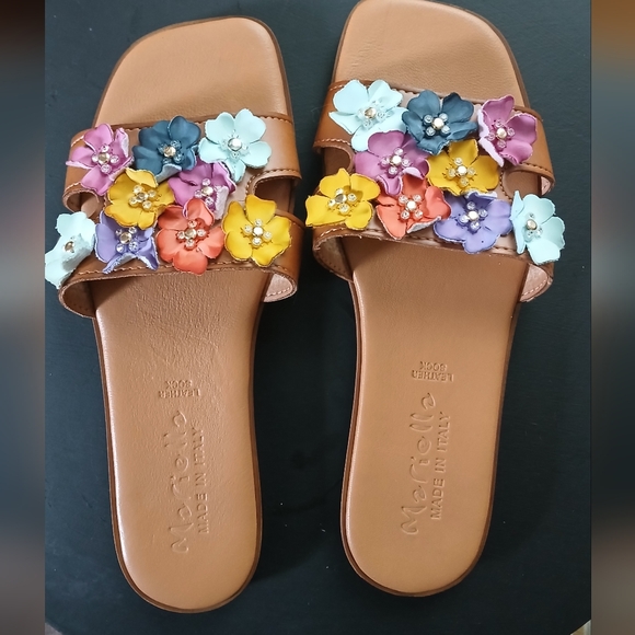 Mariella Multicolor Floral Sandals, Leather, Italy - Picture 2 of 8